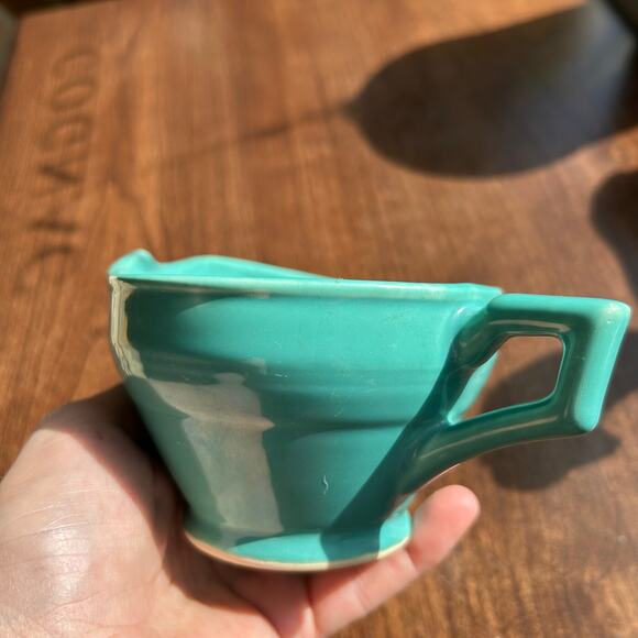 Vintage Vernon Kilns Early CA Vernonware Creamer Coronado Turquoise Aqua - Picture 6 of 10